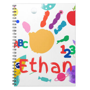 Niedliches Personalisiertes Kid's ABC Handfarbe 12 Notizblock