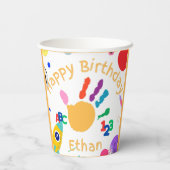 Niedliches Personalisiertes Kid's ABC Handfarbe 12 Pappbecher (Rückseite)