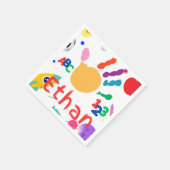 Niedliches Personalisiertes Kid's ABC Handfarbe 12 Serviette (Ecke)