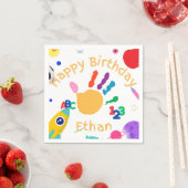 Niedliches Personalisiertes Kid's ABC Handfarbe 12 Serviette (Beispiel)