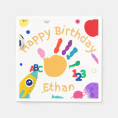 Niedliches Personalisiertes Kid's ABC Handfarbe 12 Serviette (Vorderseite)