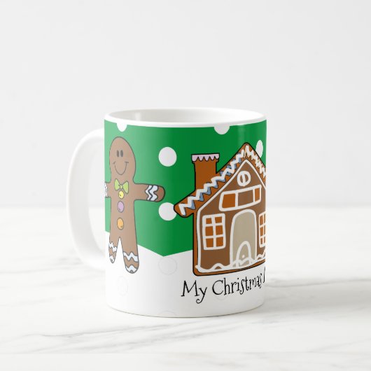 Niedliches Personalisiertes Lebkuchen Weihnachten Kaffeetasse (Vorderseite Links)