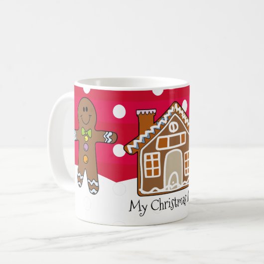Niedliches Personalisiertes Lebkuchen Weihnachten Kaffeetasse (Vorderseite Links)