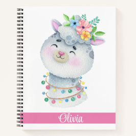 Niedliches Personalisiertes Llama-Notebook Notizblock
