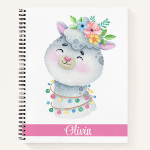 Niedliches Personalisiertes Llama-Notebook Notizblock