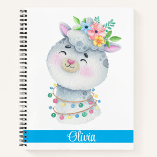 Niedliches Personalisiertes Llama-Notebook Notizblock
