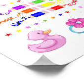 Niedliches Personalisiertes Mädchenlernen Poster (Ecke)