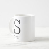 Niedliches personalisiertes Monogramm und Name Kaffeetasse (Vorderseite Links)