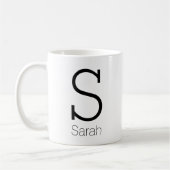 Niedliches personalisiertes Monogramm und Name Kaffeetasse (Links)
