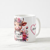 Niedliches Personalisiertes Muttertagsangebot/Kuh Kaffeetasse (VorderseiteRechts)