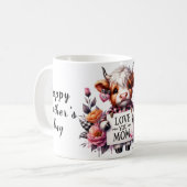 Niedliches Personalisiertes Muttertagsangebot/Kuh Kaffeetasse (Vorderseite Links)