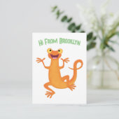 Niedliches personalisiertes Orangentanzjunges Postkarte (Stehend Vorderseite)