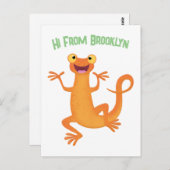 Niedliches personalisiertes Orangentanzjunges Postkarte (Vorne/Hinten)