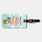 Niedliches Personalisiertes Pink Girly Boho Blume Gepäckanhänger (Vorderseite horizontal)