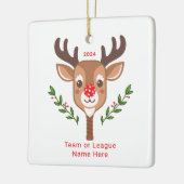 Niedliches Personalisiertes Rentier Pickleball Orn Keramikornament (Links)