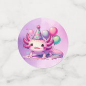 Niedliches Personalisiertes Rosa und Lila Axolotl  Konfetti (Klein Vorderseite)