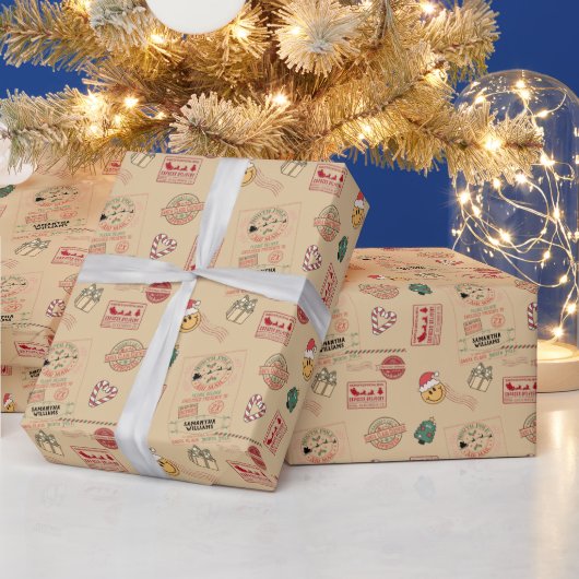 Niedliches Personalisiertes Santa Delivery Baby Geschenkpapier (Feiertage)