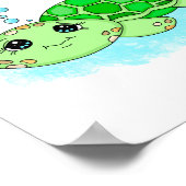 Niedliches Personalisiertes Schildkrötenwerk Poster (Ecke)