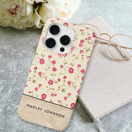Niedliches Personalisiertes Shabby Chic Blumenholz Case-Mate iPhone Hülle