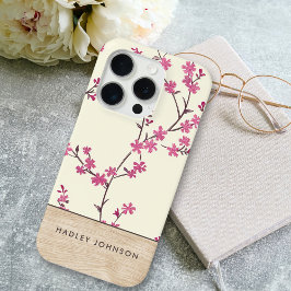 Niedliches Personalisiertes Shabby Chic Blumenholz Case-Mate iPhone Hülle