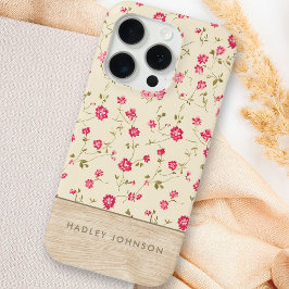 Niedliches Personalisiertes Shabby Chic Blumenholz Case-Mate iPhone Hülle