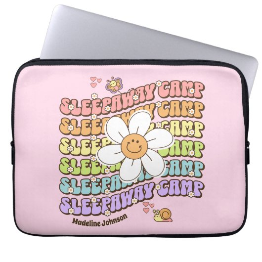 Niedliches Personalisiertes Sleepaway Summer Camp Laptopschutzhülle (Vorderseite)