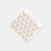 Niedliches Personalisiertes Weißschaf Serviette (Ecke)