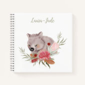 Niedliches Personalisiertes Wombat-Notebook Notizblock (Vorderseite)