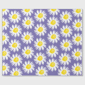 Niedliches Perwinkle-Blütenmuster Federchic Geschenkpapier (Flach)