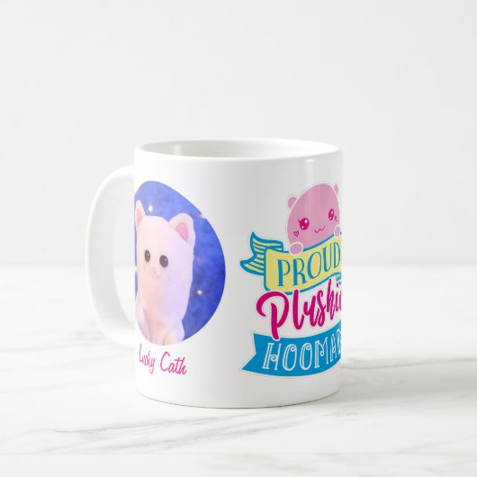 Niedliches perzonisiertes Proud Plushie Hooman Fot Kaffeetasse (Vorderseite Links)