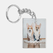 Niedliches Pet-Foto mit Monogramm Schlüsselanhänger (Vorderseite links)