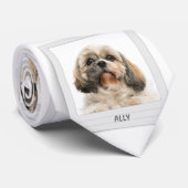 Niedliches Pet Foto Muster Shih Tzu Dog CustoM Krawatte (Gerollt)