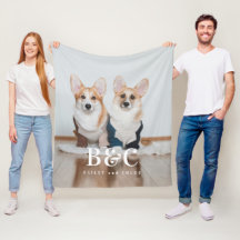 Niedliches Pet Monogram Name Fleece Foto Blankon