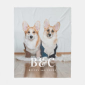 Niedliches Pet Monogram Name Fleece Foto Blankon (Vorderseite)
