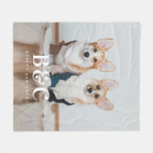 Niedliches Pet Monogram Name Fleece Foto Blankon (Vorderseite (Horizontal))