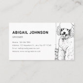 Niedliches Pet Poodle Grooming Sketch / Illustrati Visitenkarte (Rückseite)