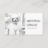 Niedliches Pet Poodle Grooming Sketch / Illustrati Visitenkarte (Vorderseite)