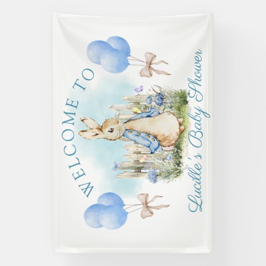 Niedliches Peter Rabbit Baby Shower Boy Dekor Banner (Vertikal)