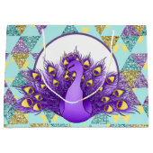 Niedliches Pfau-Party Große Geschenktüte (Vorderseite)