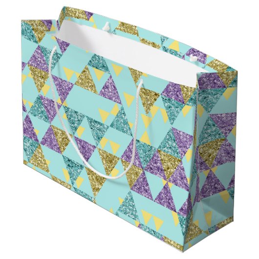 Niedliches Pfau-Party Große Geschenktüte (Rückseite Schrägansicht)