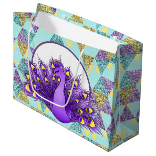 Niedliches Pfau-Party Große Geschenktüte