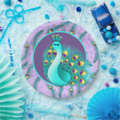 Niedliches Pfau-Party Pappteller (Party)