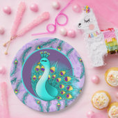 Niedliches Pfau-Party Pappteller (Party)