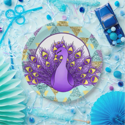 Niedliches Pfau-Party Pappteller (Party)