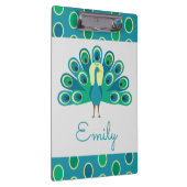 Niedliches Pfau Personalisierte Zwischenablage Klemmbrett (Rechts)