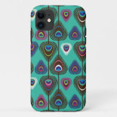 niedliches Pfauenfedermuster Case-Mate iPhone Hülle (Rückseite)