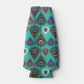 niedliches Pfauenfedermuster Flaschenkühler (Vorderseite)