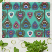 niedliches Pfauenfedermuster Geschirrtuch (Gefaltet)