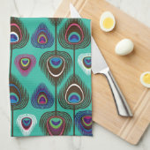 niedliches Pfauenfedermuster Geschirrtuch (Viertel Falte)