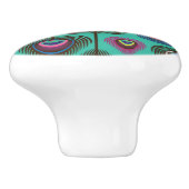 niedliches Pfauenfedermuster Keramikknauf (Seitenansicht)